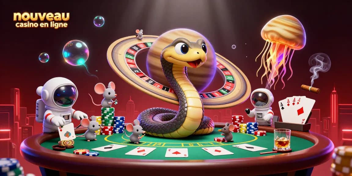 Jouez au nouveau casino en ligne avec une illustration cosmique de casino dynamique