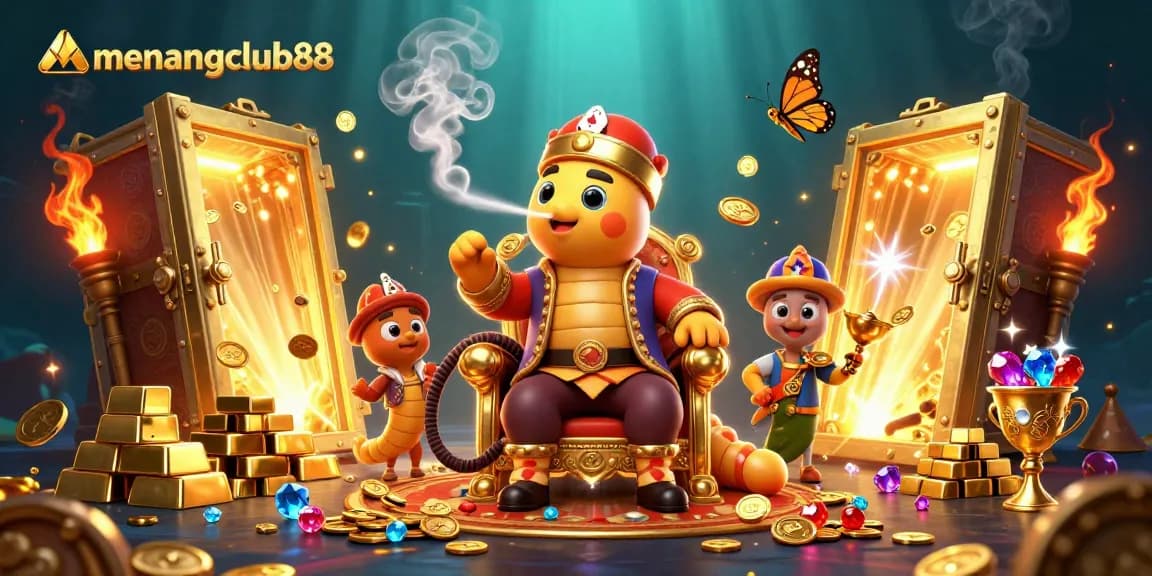 Experience the excitement of gaming with menangclub88 showcased in this vibrant 3D casino illustration.