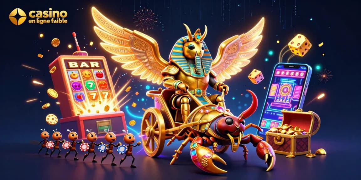 Profitez des expériences de jeu au casino en ligne fiable avec un scarabée doré majestueux et des machines à sous riches.