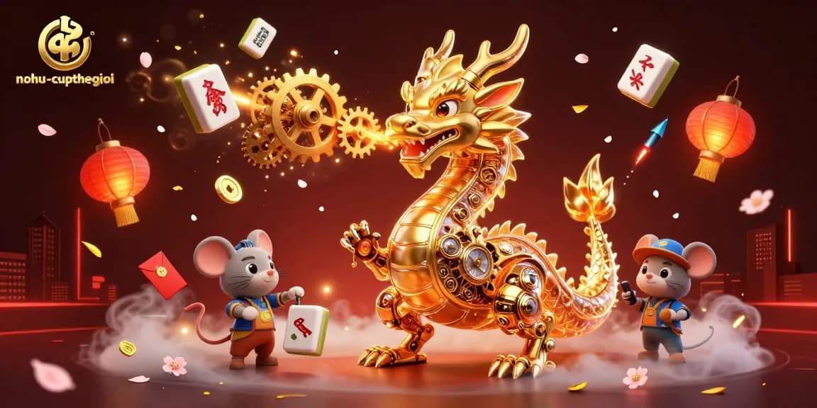 Experience nohu-cupthegioi magic with a golden dragon and vibrant casino elements.