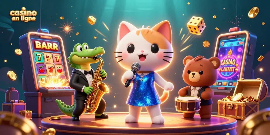 Plongez dans l'univers du nouveau casino en ligne avec des animations colorées et ludiques.