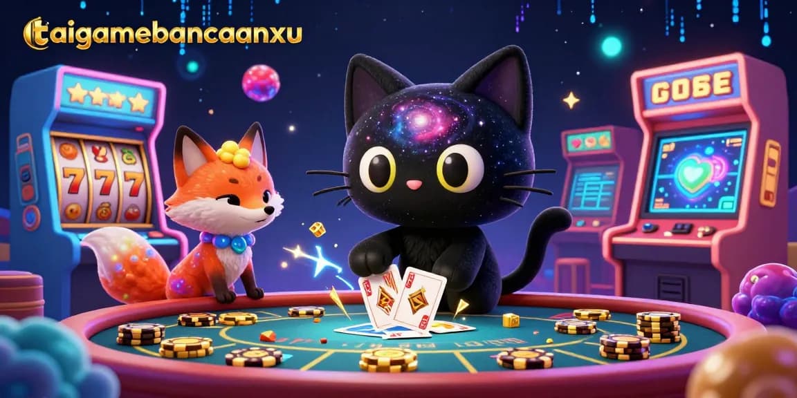 Experience taigamebancaanxu with a cosmic casino adventure featuring animated characters and vibrant gaming elements.