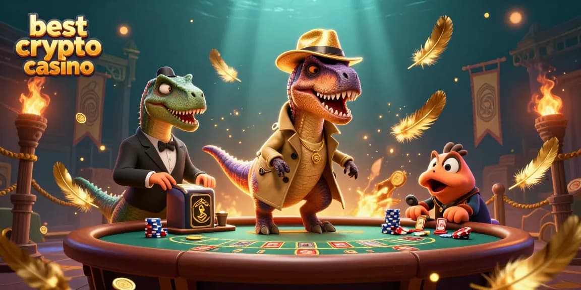Les joueurs explorent le meilleur casino crypto, une scène dynamique de blackjack avec des éléments ludiques.