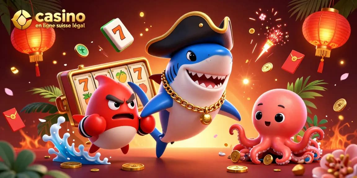 Plongez dans l'univers du casino en ligne suisse légal avec cette scène colorée inédite.