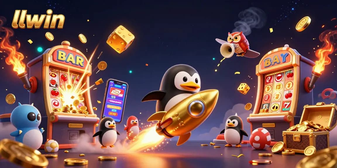 Experience thrilling gameplay at llwin with a cosmic penguin and casino-themed adventure.