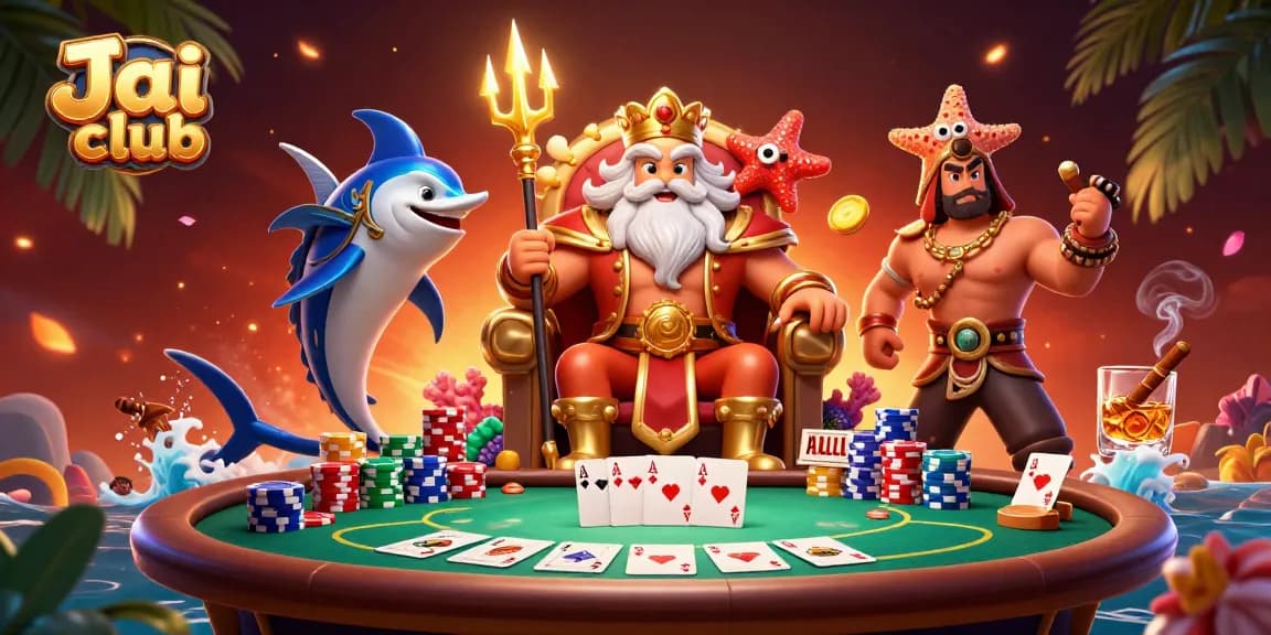 Play exciting games on Jai club with Neptune and a vibrant poker scene engaged in epic fun.