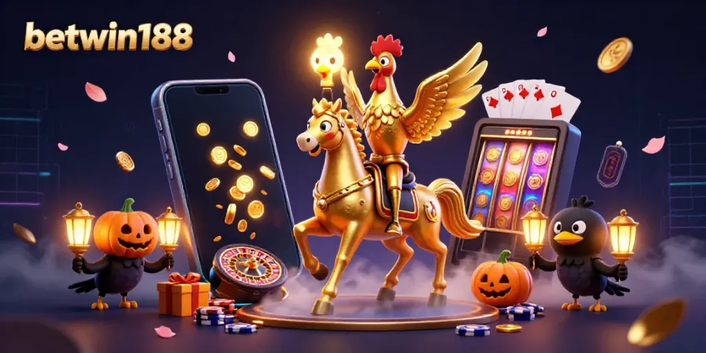 Jelajahi betwin188 melalui ilustrasi kasino digital yang penuh warna dan detail.