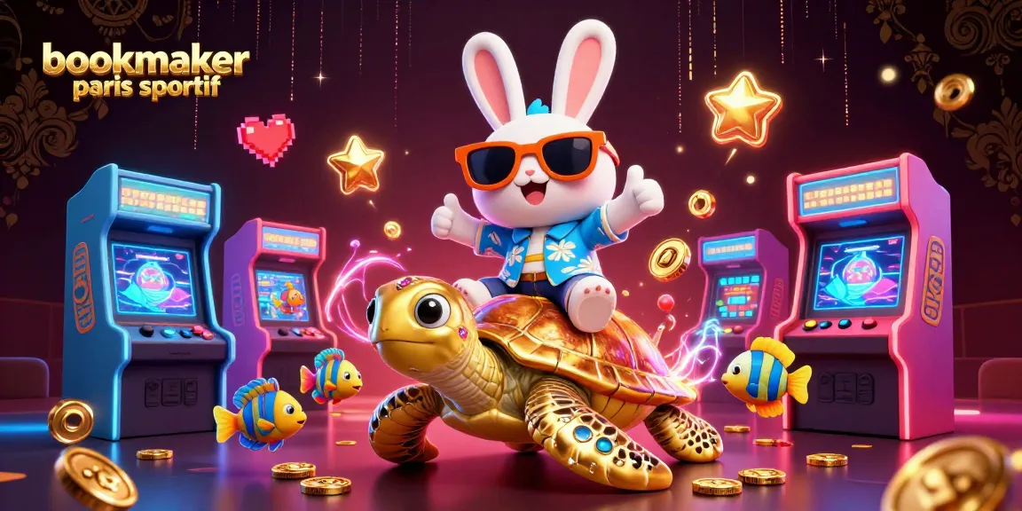 Jouez sur un bookmaker paris sportif captivant avec un lapin chanceux et une tortue dorée.