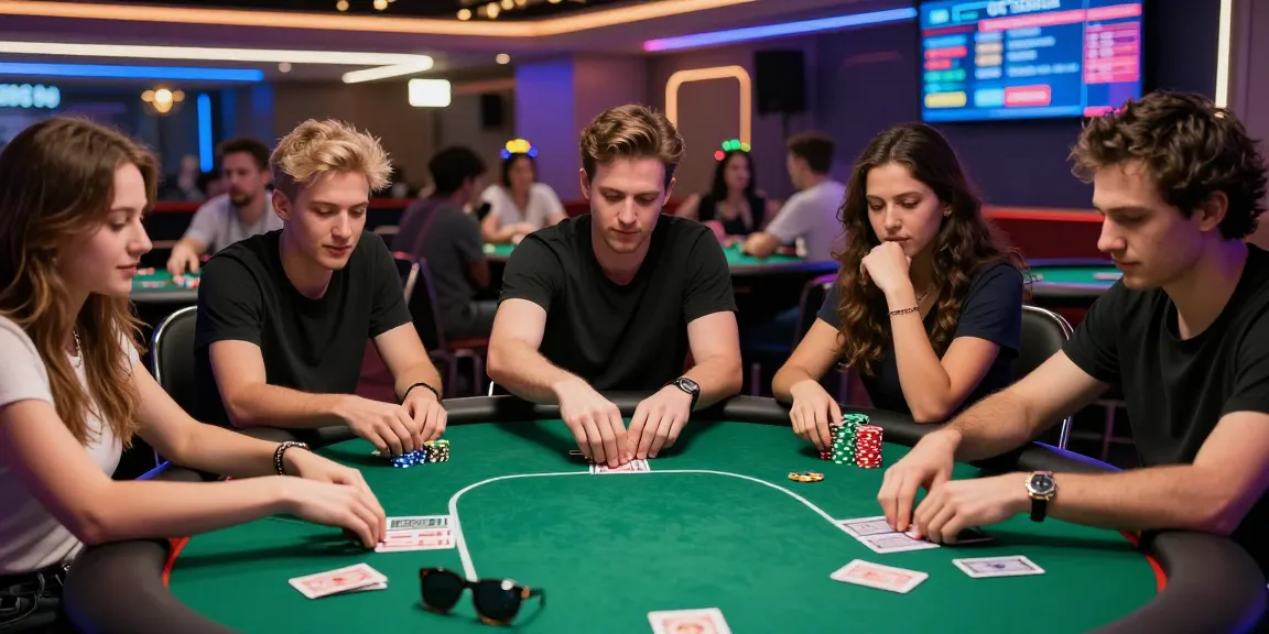 Engaging Poker88 game night with friends at a vibrant casino table.