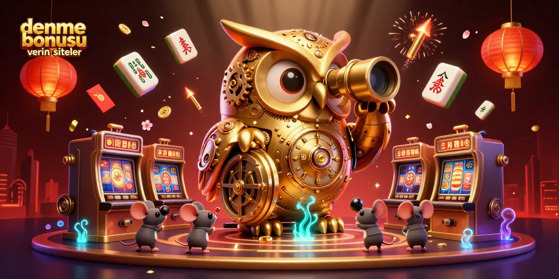 Engaging deneme bonusu veren siteler scene featuring a golden owl and casino patrons amidst vibrant gaming elements.