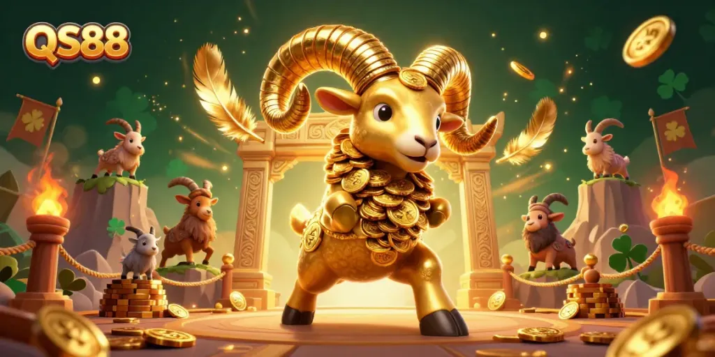 Experience thrilling action with QS88's colorful casino scene packed with gold, games, and excitement.