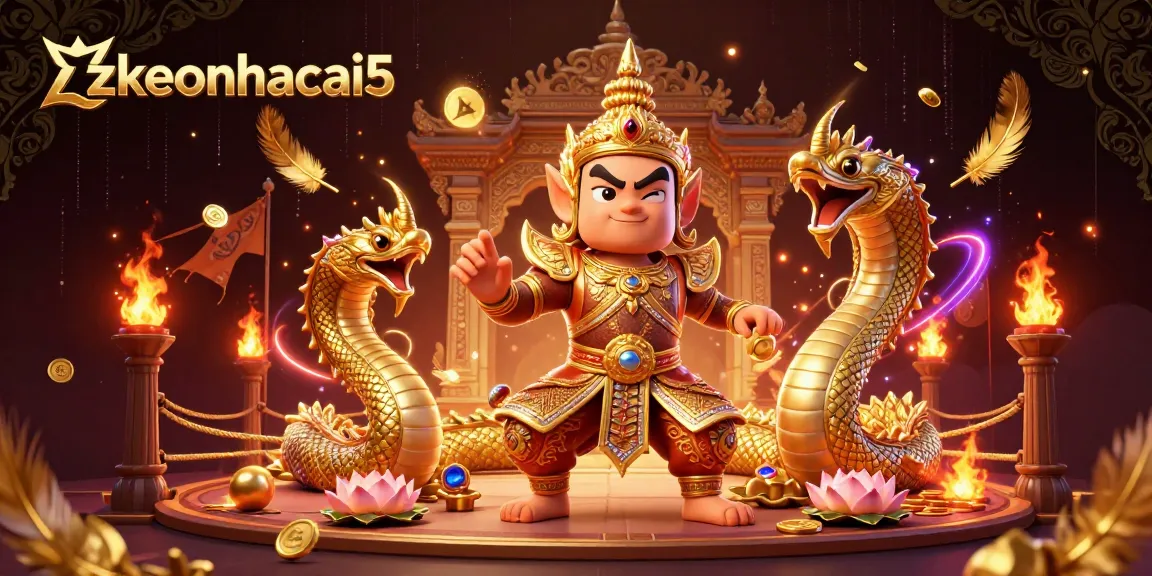 Experience thrilling gaming adventures with zkeonhacai5's vibrant Thai guardian and golden Naga companions.
