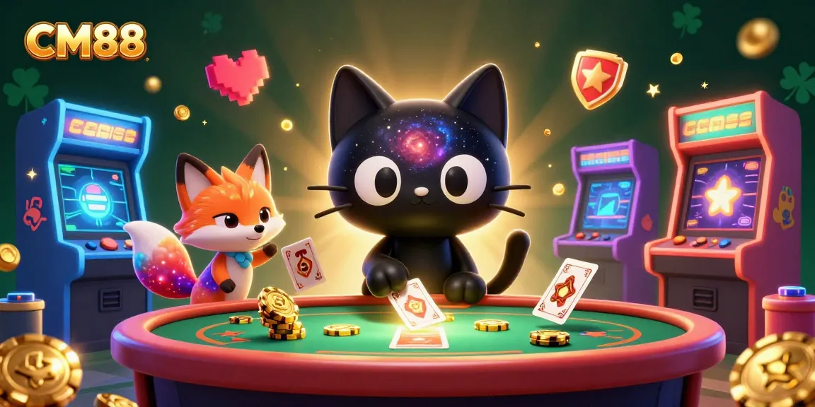 Experience the thrill of CM88 as the cosmic cat captivates players at the casino table, drawing in riches.
