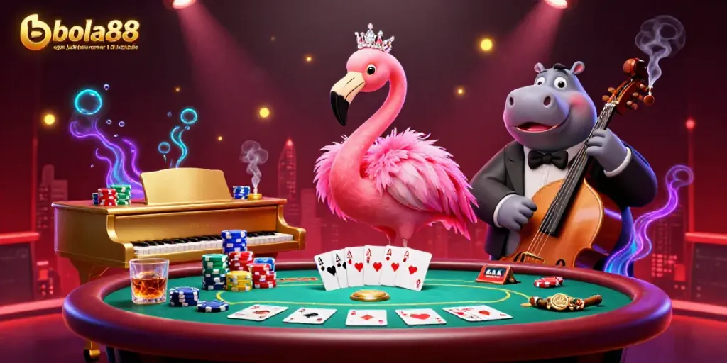 Experience the vibrant world of bola88 agen judi bola nomor 1 di indonesia with lively casino characters and game elements.