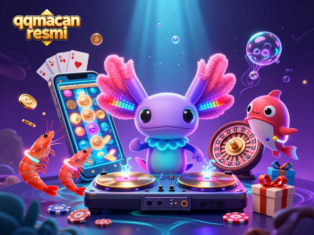 Engaging illustration depicting the vibrant atmosphere of qqmacan resmi with interactive elements and characters.