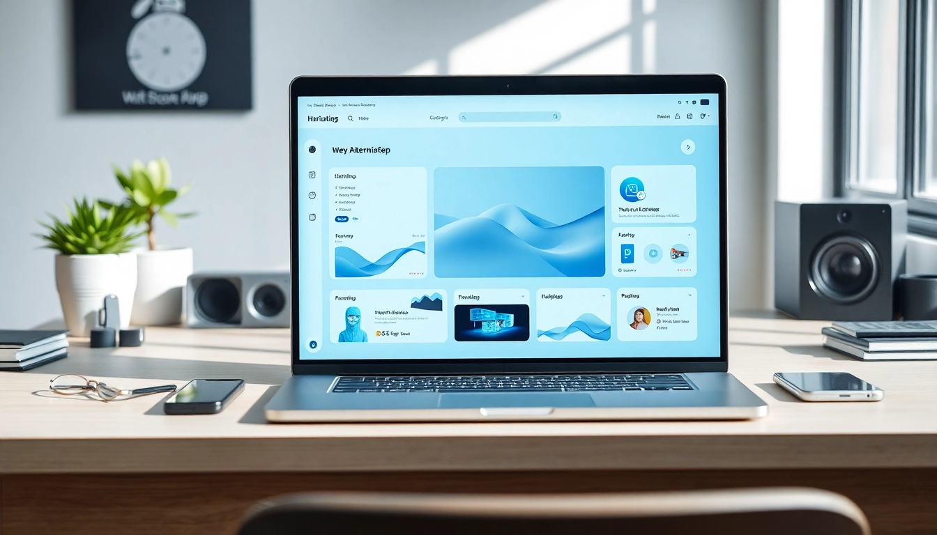 Showcasing a Motion app alternative on a laptop in a professional workspace setting.
