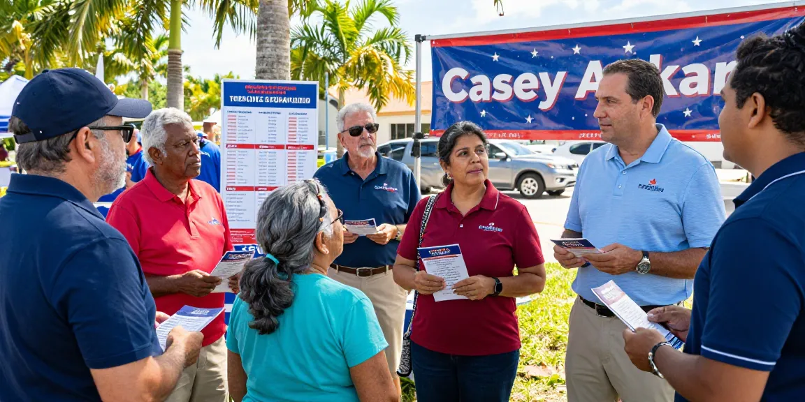 Community engagement event featuring Casey Askar's competitors interacting with local voters in Florida