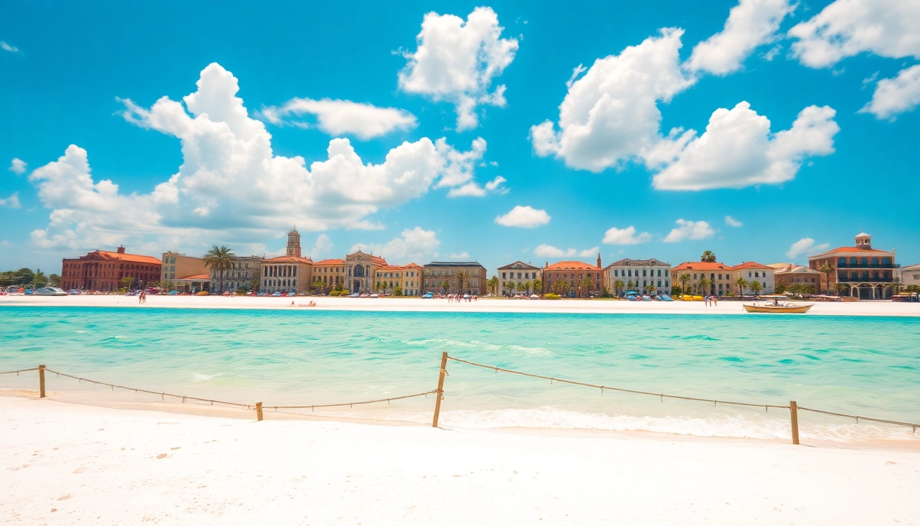 Experience the sandy shores and azure waters of Pensacola FL beach in a vibrant coastal scene.