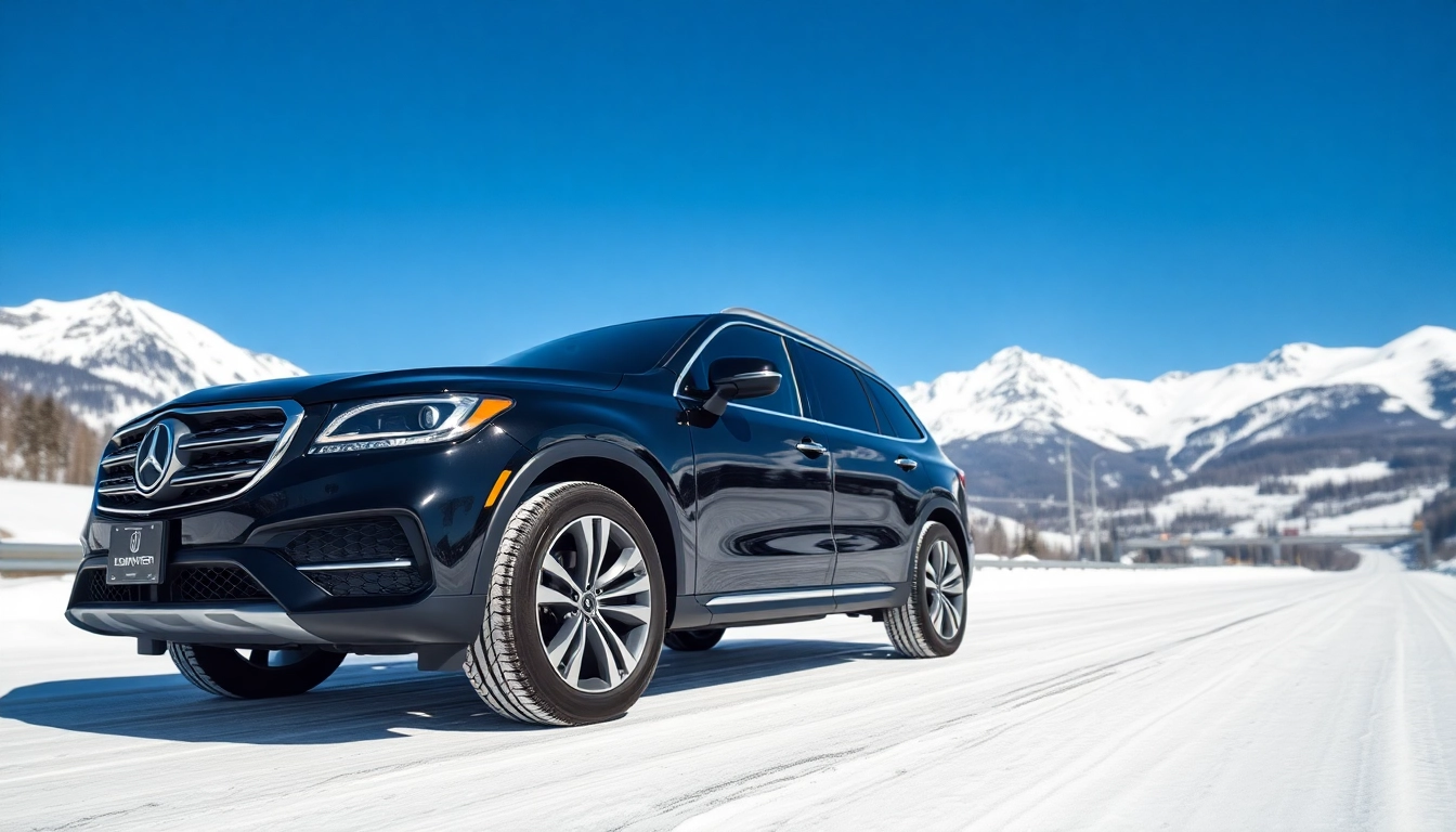 Experience premium car service vancouver to whistler with luxury vehicles in a scenic mountain landscape.